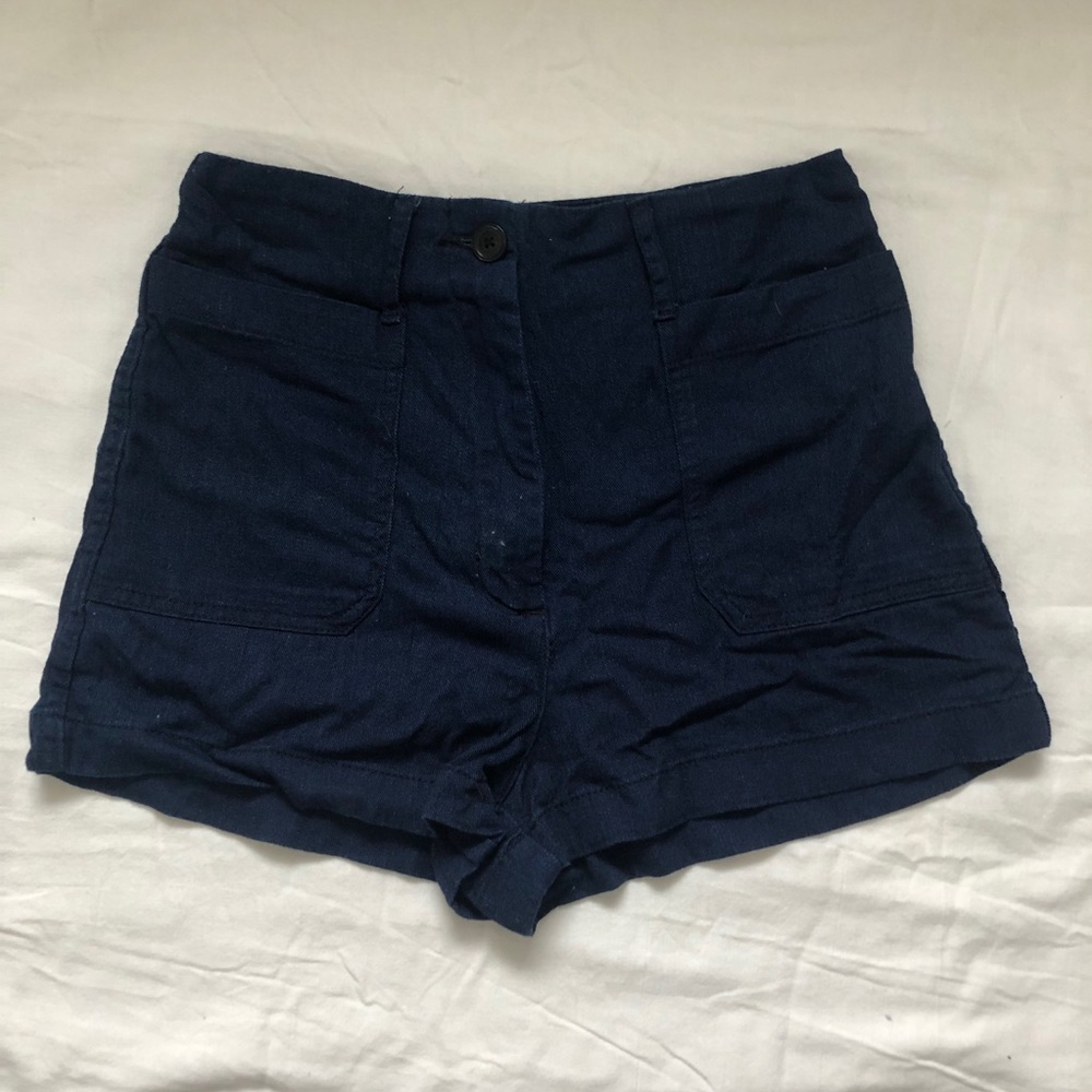 Wilfred Free Dark Blue High Waisted Shorts!